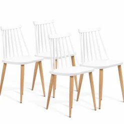 Chaises à barreaux blanches style scandinave*IDMarket Online