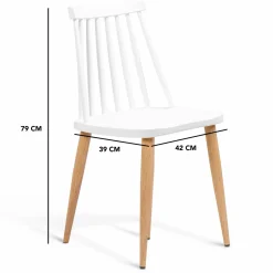 Chaises à barreaux blanches style scandinave*IDMarket Online
