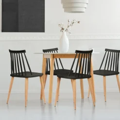Chaises à barreaux noires style scandinave*IDMarket Clearance