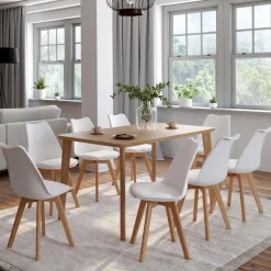 Chaises blanches scandinaves salle à manger : lot de 8*IDMarket Clearance