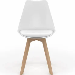 Chaises blanches scandinaves salle à manger : lot de 8*IDMarket Clearance