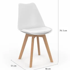 Chaises blanches scandinaves salle à manger : lot de 8*IDMarket Clearance