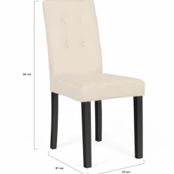 Chaises capitonnées en velours beige pieds noirs : lot de 4*IDMarket New