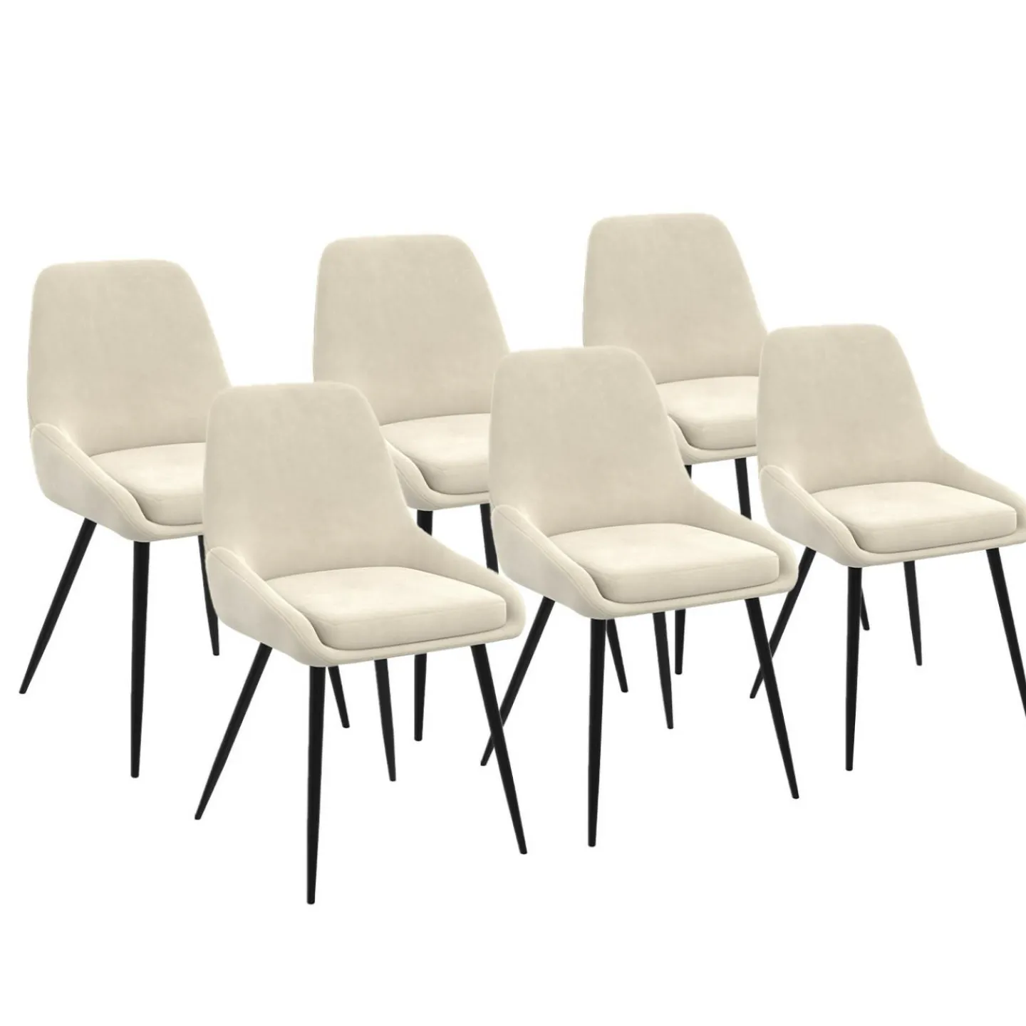 Chaises confortables en velours beige avec accoudoirs*IDMarket Discount