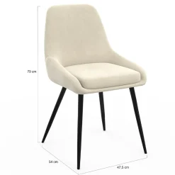 Chaises confortables en velours beige avec accoudoirs*IDMarket Discount