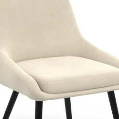 Chaises confortables en velours beige avec accoudoirs*IDMarket Discount
