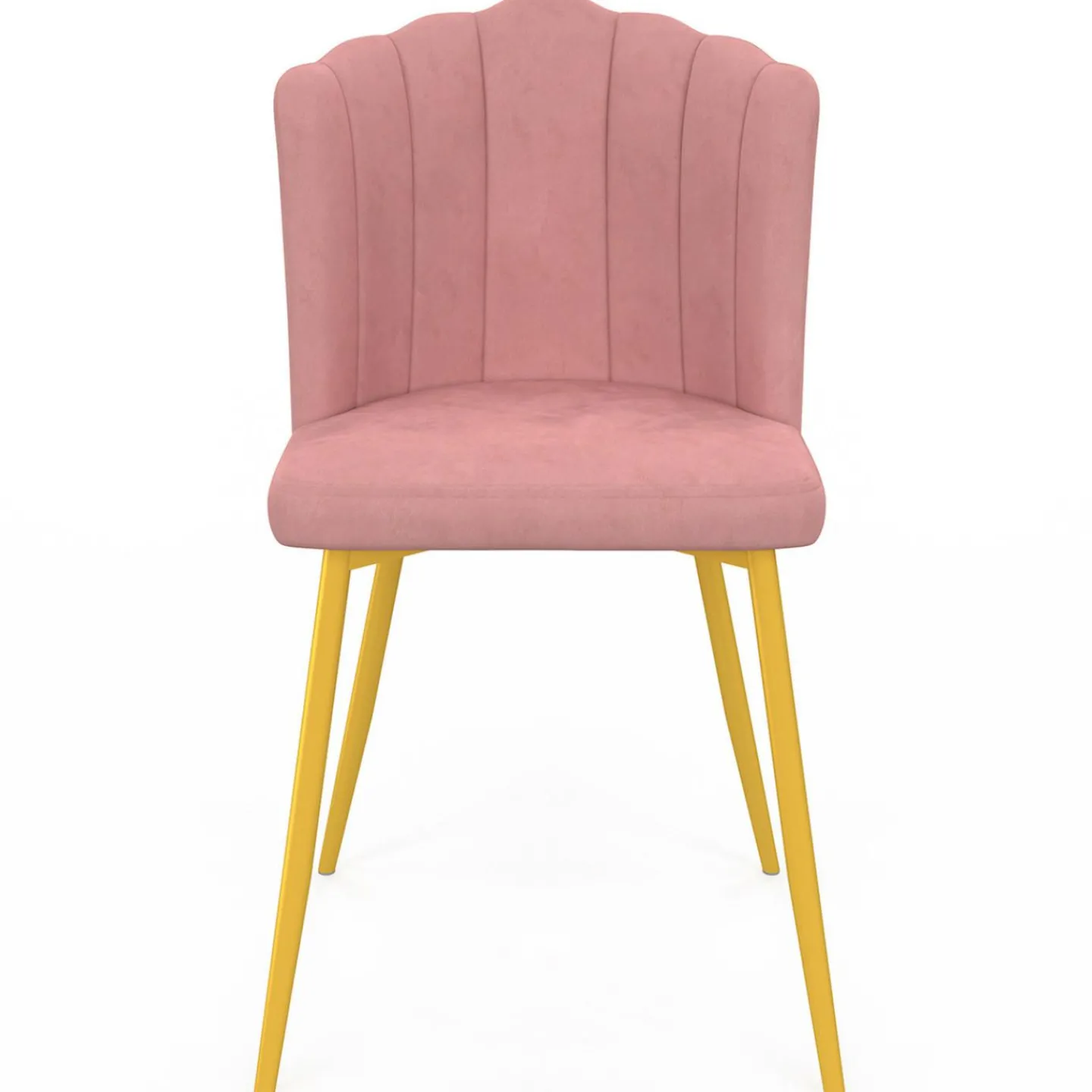 Chaises coquillage rose en velours et pieds dorés*IDMarket Outlet
