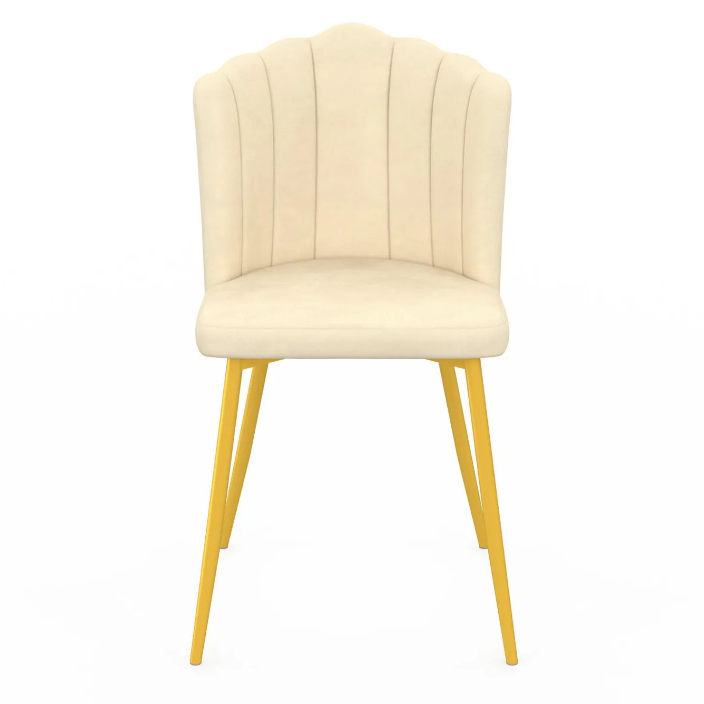 Chaises coquillages beiges en velours et pieds dorés*IDMarket Hot