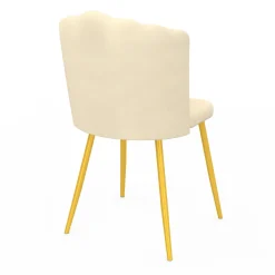 Chaises coquillages beiges en velours et pieds dorés*IDMarket Hot