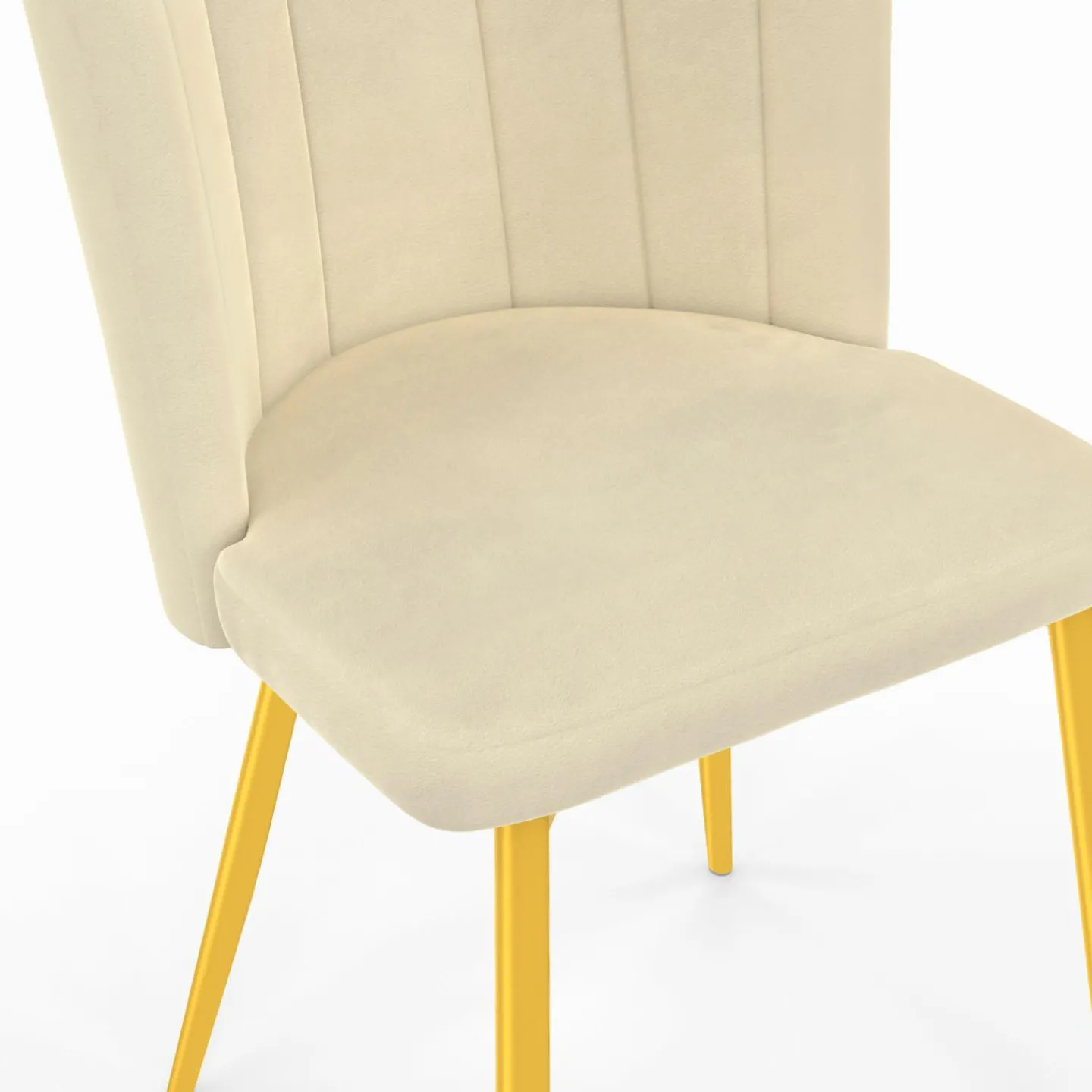 Chaises coquillages beiges en velours et pieds dorés*IDMarket Hot