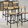 Chaises de bar industrielles métal et bois avec dossier x4*IDMarket Clearance