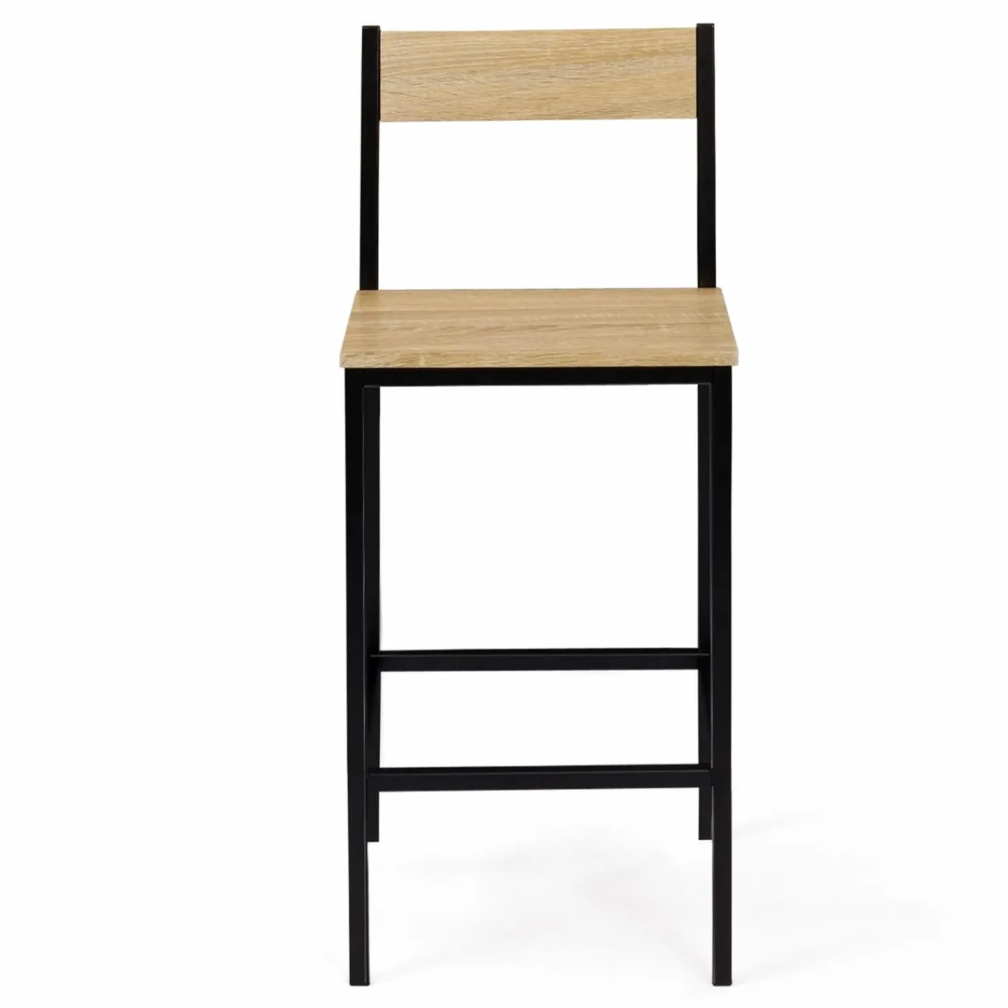 Chaises de bar industrielles métal et bois avec dossier x4*IDMarket Clearance