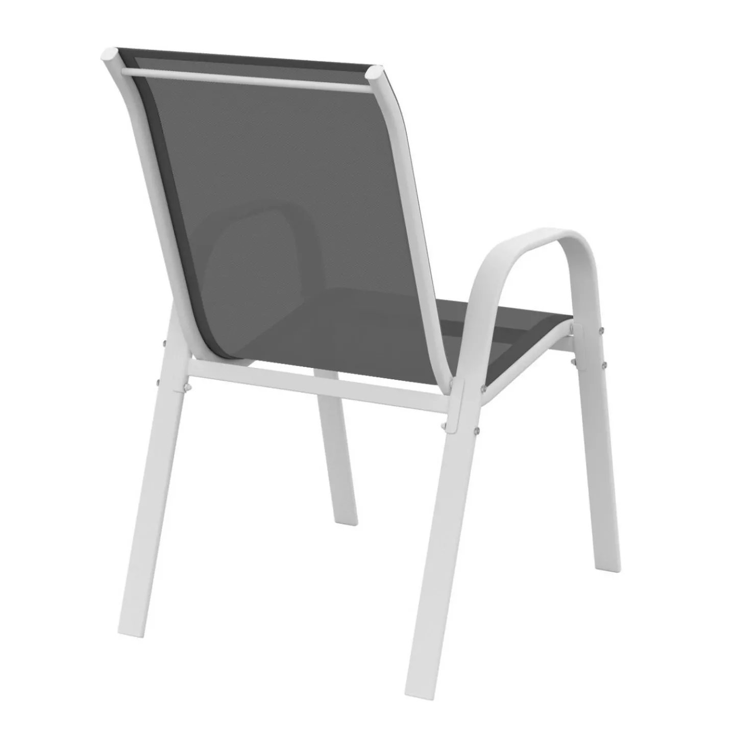 Chaises de jardin empilables blanc et gris - lot de 6*IDMarket New
