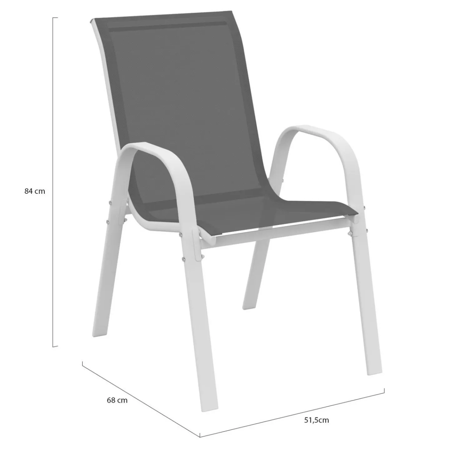 Chaises de jardin empilables blanc et gris - lot de 6*IDMarket New