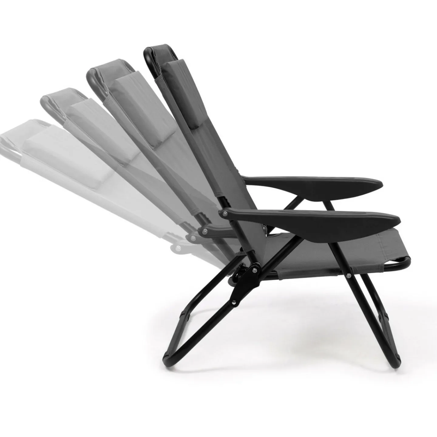 Chaises de plage pliantes gris anthracite avec dossier inclinable*IDMarket Discount
