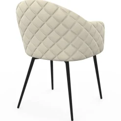 Chaises de salle à manger design en velours gaufré beige*IDMarket Best