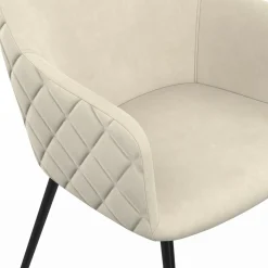 Chaises de salle à manger design en velours gaufré beige*IDMarket Best