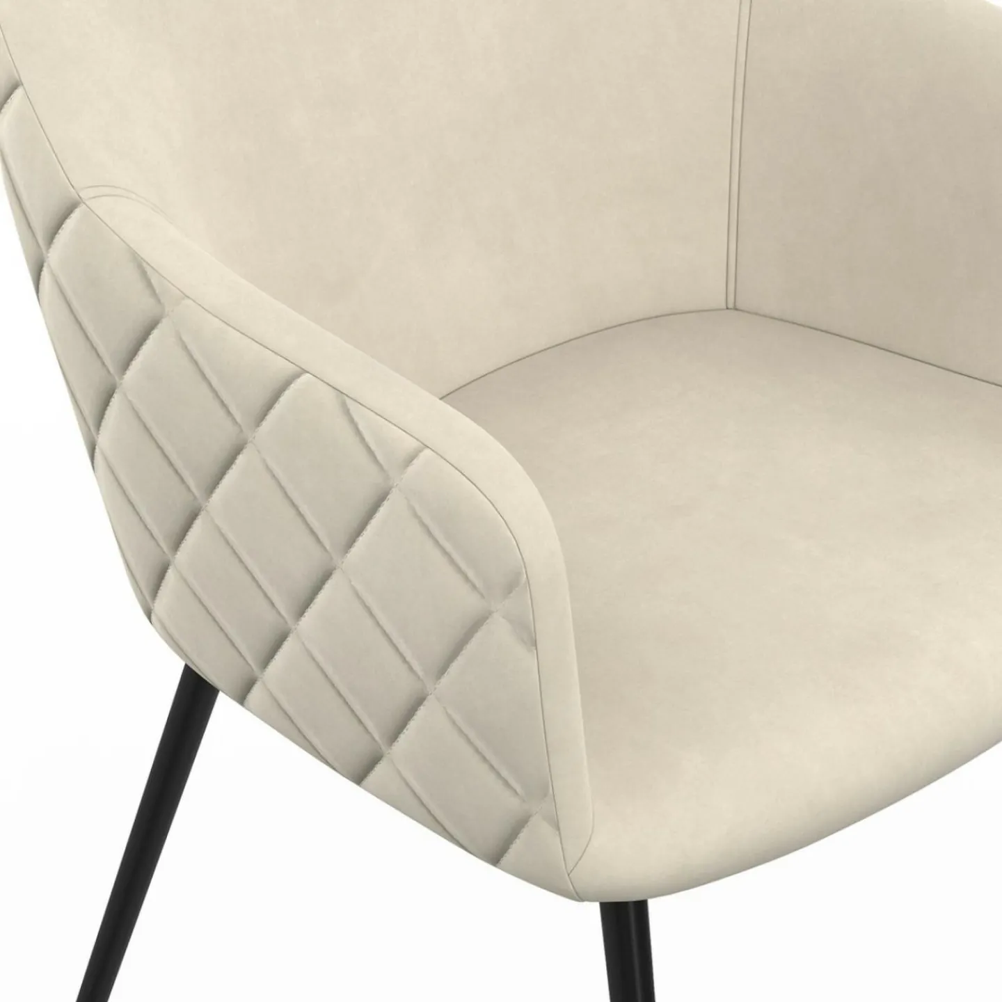 Chaises de salle à manger design en velours gaufré beige*IDMarket Best