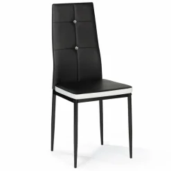 Chaises de salle à manger noires et blanches avec strass*IDMarket Hot