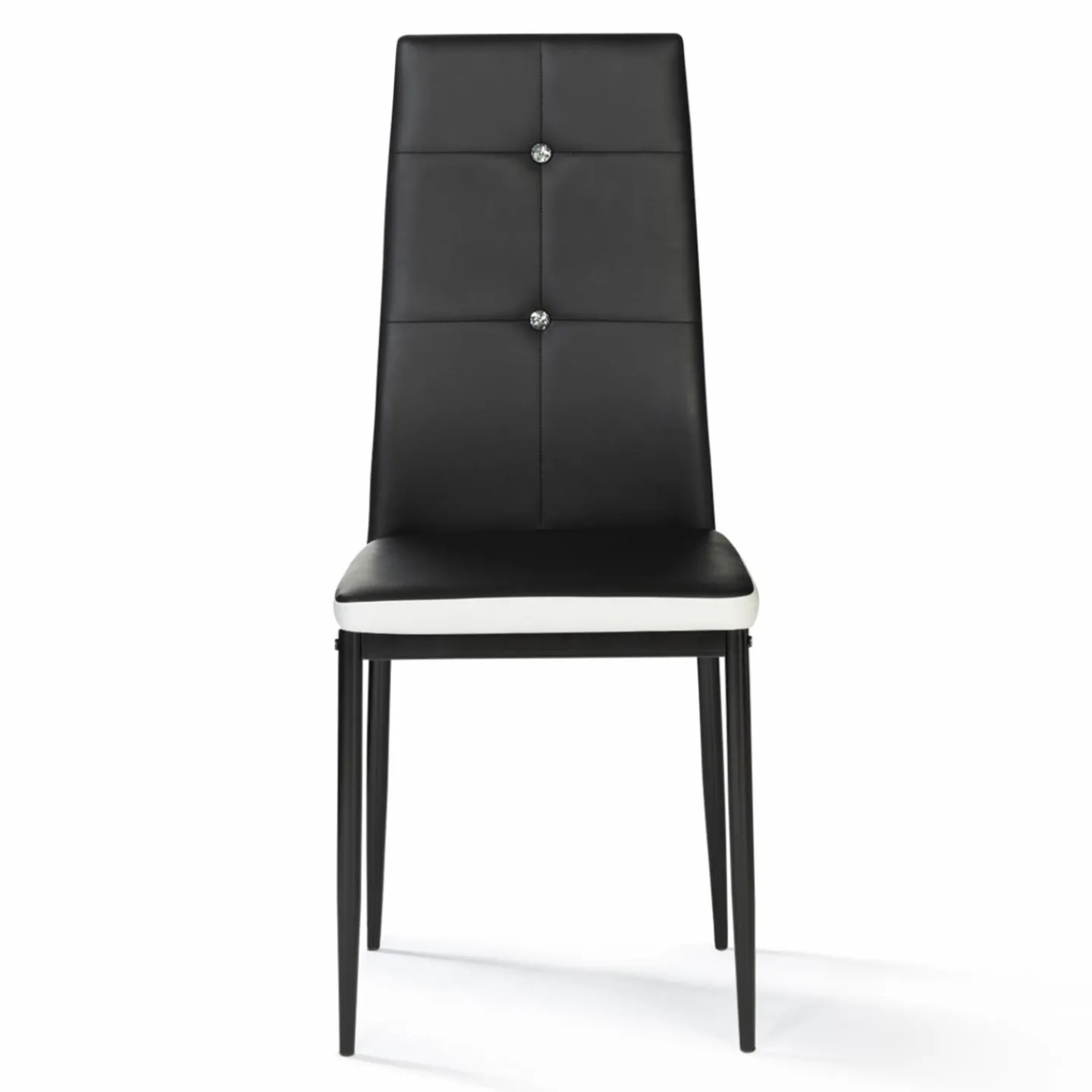 Chaises de salle à manger noires et blanches avec strass*IDMarket Hot