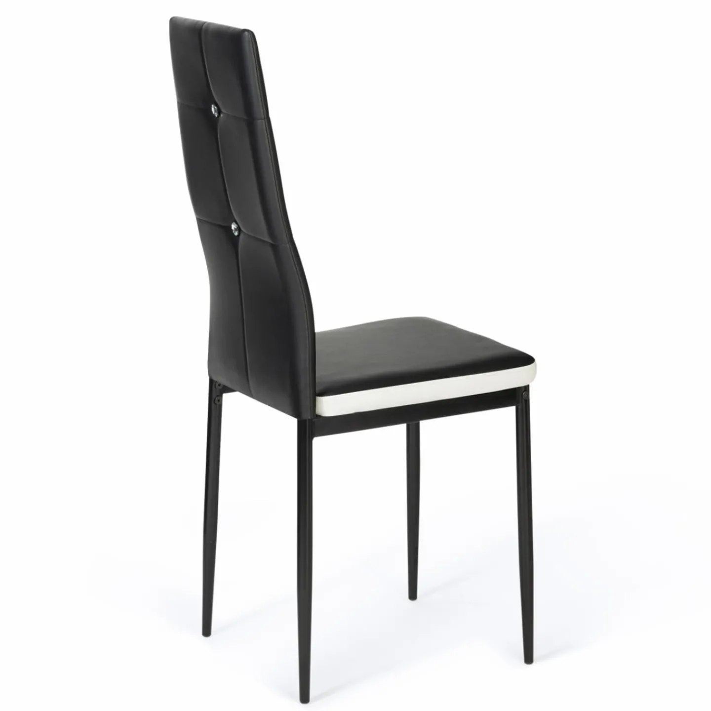 Chaises de salle à manger noires et blanches avec strass*IDMarket Hot