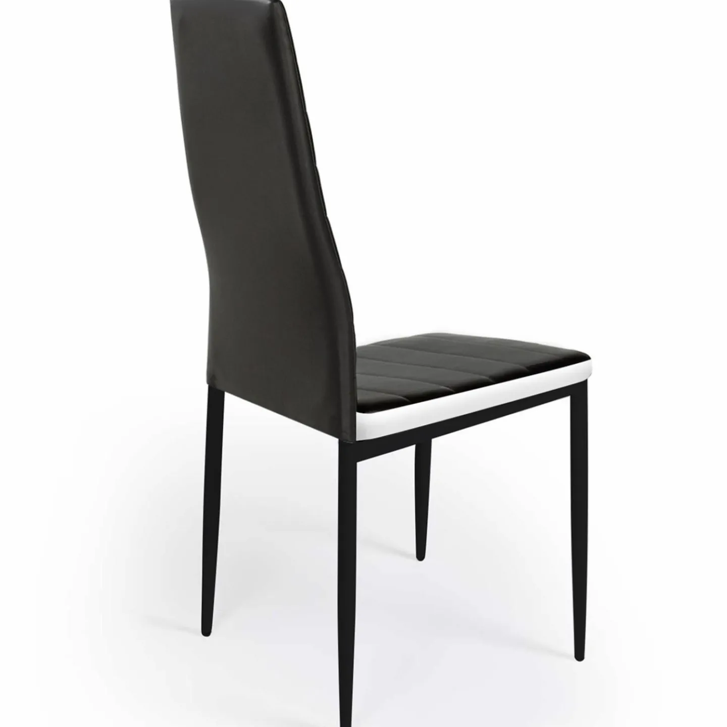 Chaises de salle à manger noires avec bandeau blanc*IDMarket New