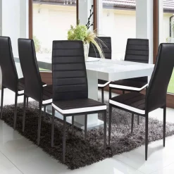 Chaises de salle à manger noires et blanches ROMANE*IDMarket Sale