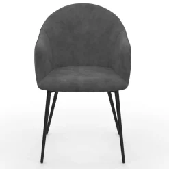 Chaises de salle à manger design en velours gris foncé*IDMarket