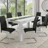 Chaises de salle à manger noires liseré blanc*IDMarket Online