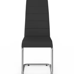Chaises de salle à manger noires liseré blanc*IDMarket Online