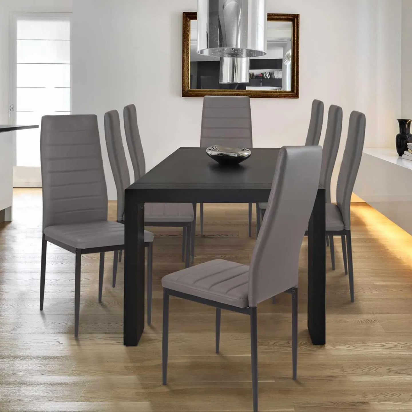 Chaises de salle à manger grises ROMANE*IDMarket