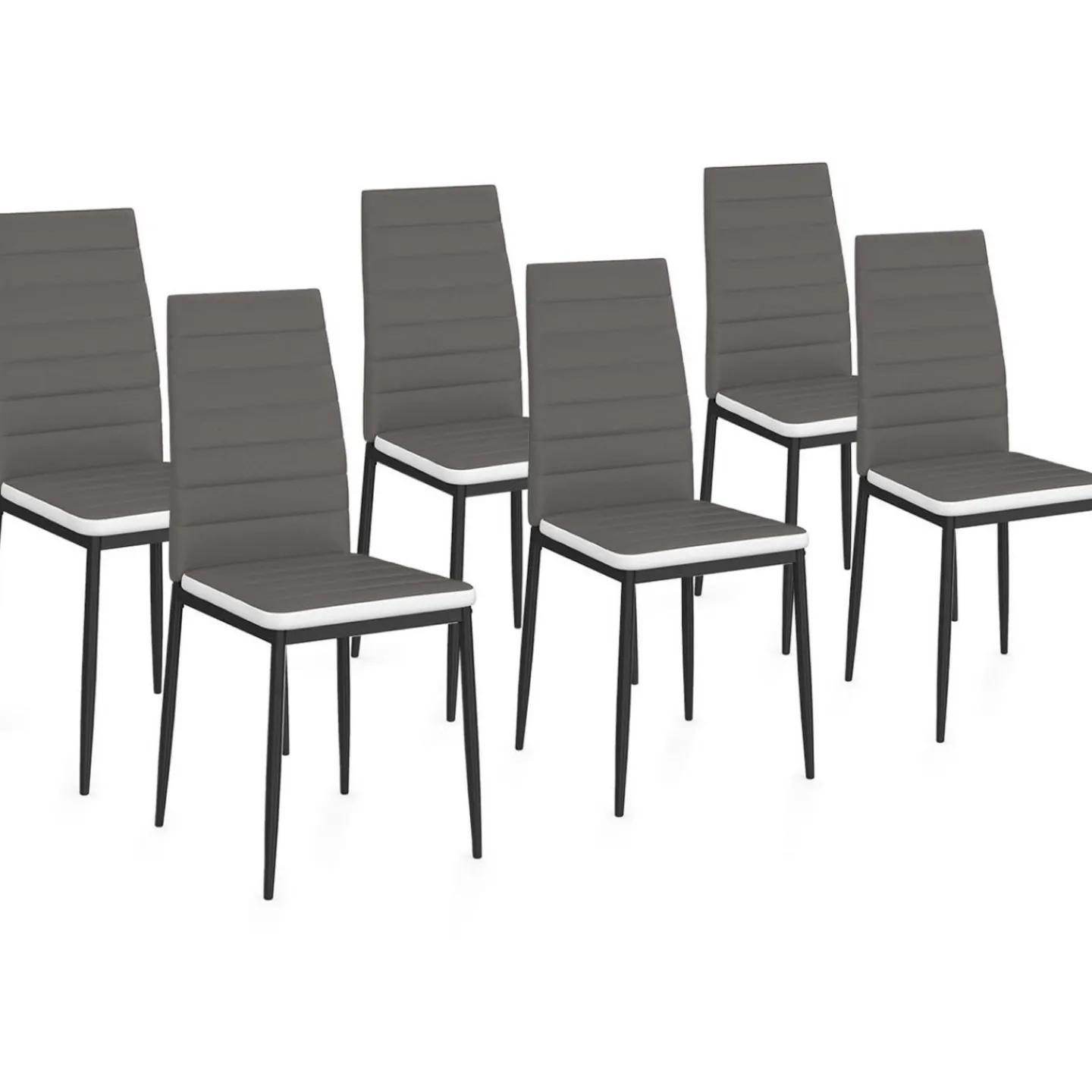 Chaises de salle à manger grises et blanches ROMANE*IDMarket Discount