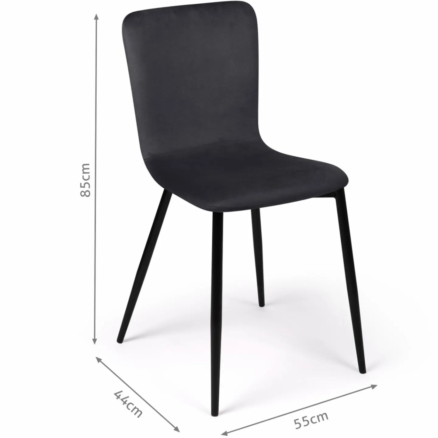 Chaises design en velours gris foncé x4*IDMarket Discount
