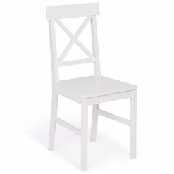Chaises en bois blanc lot de 4*IDMarket Hot