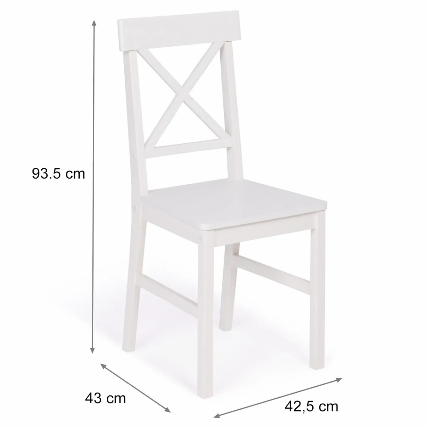 Chaises en bois blanc lot de 4*IDMarket Hot