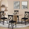 Chaises en bois noir lot de 4*IDMarket