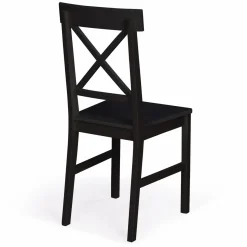 Chaises en bois noir lot de 4*IDMarket