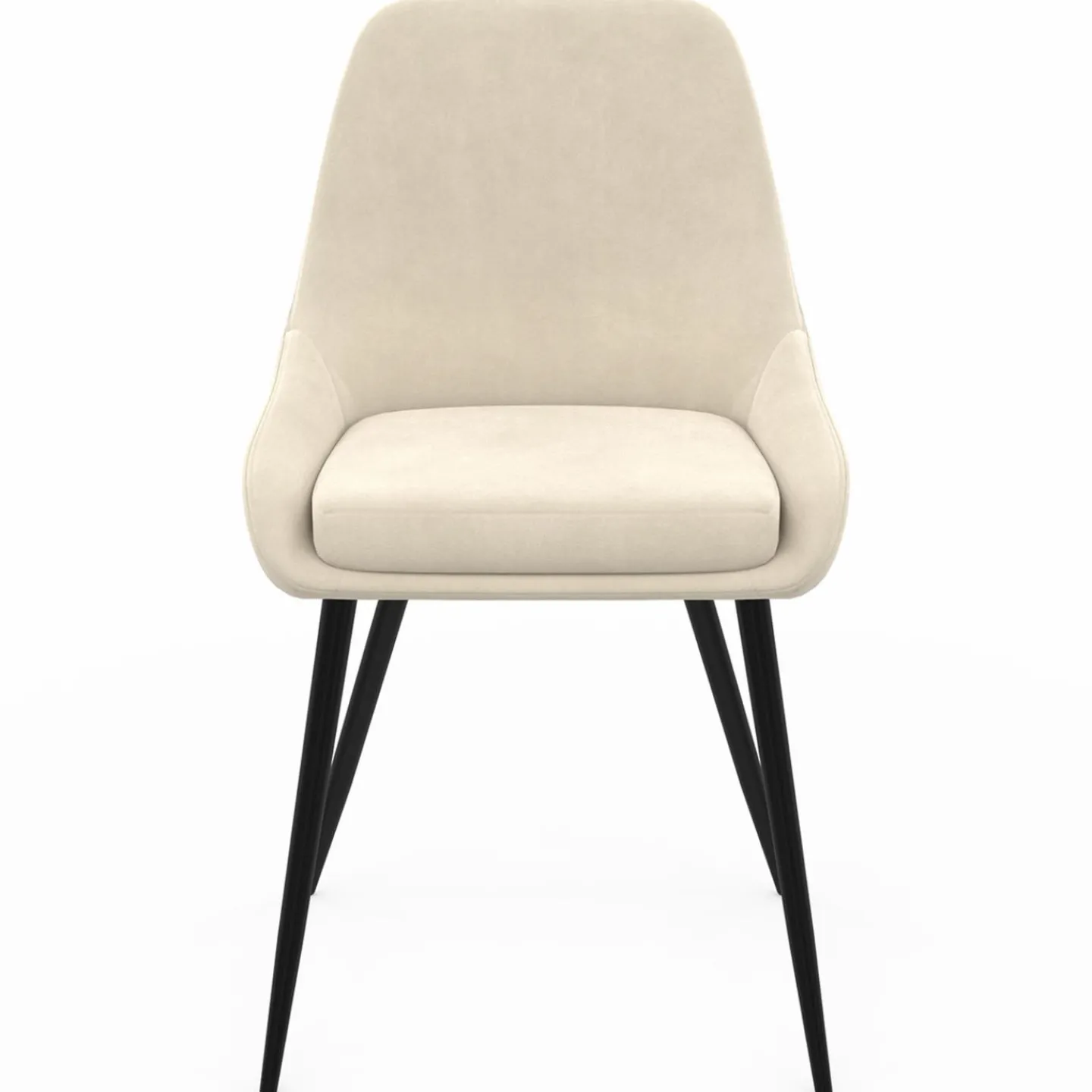 Chaises en velours beige avec demi-accoudoirs*IDMarket Best