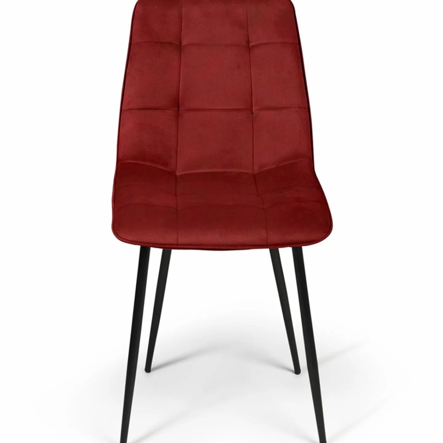 Chaises en velours mix color (bordeaux, gris et jaune) : lot de 4*IDMarket