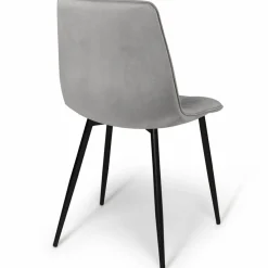 Chaises en velours mix color (bordeaux, gris et jaune) : lot de 4*IDMarket