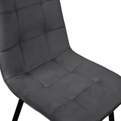 Chaises en velours mix color (bordeaux, gris et jaune) : lot de 4*IDMarket