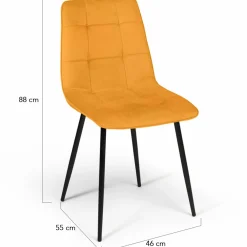 Chaises en velours mix color (bleu, jaune et rose) : lot de 4*IDMarket Discount