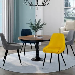 Chaises en velours multicolor avec demi-accoudoirs*IDMarket Outlet