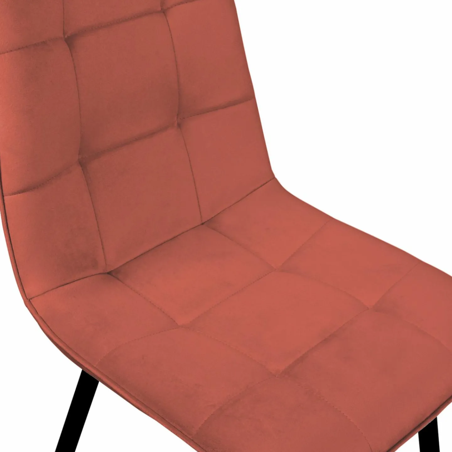 Chaises en velours multicolore terracotta, gris foncé et beige*IDMarket Best