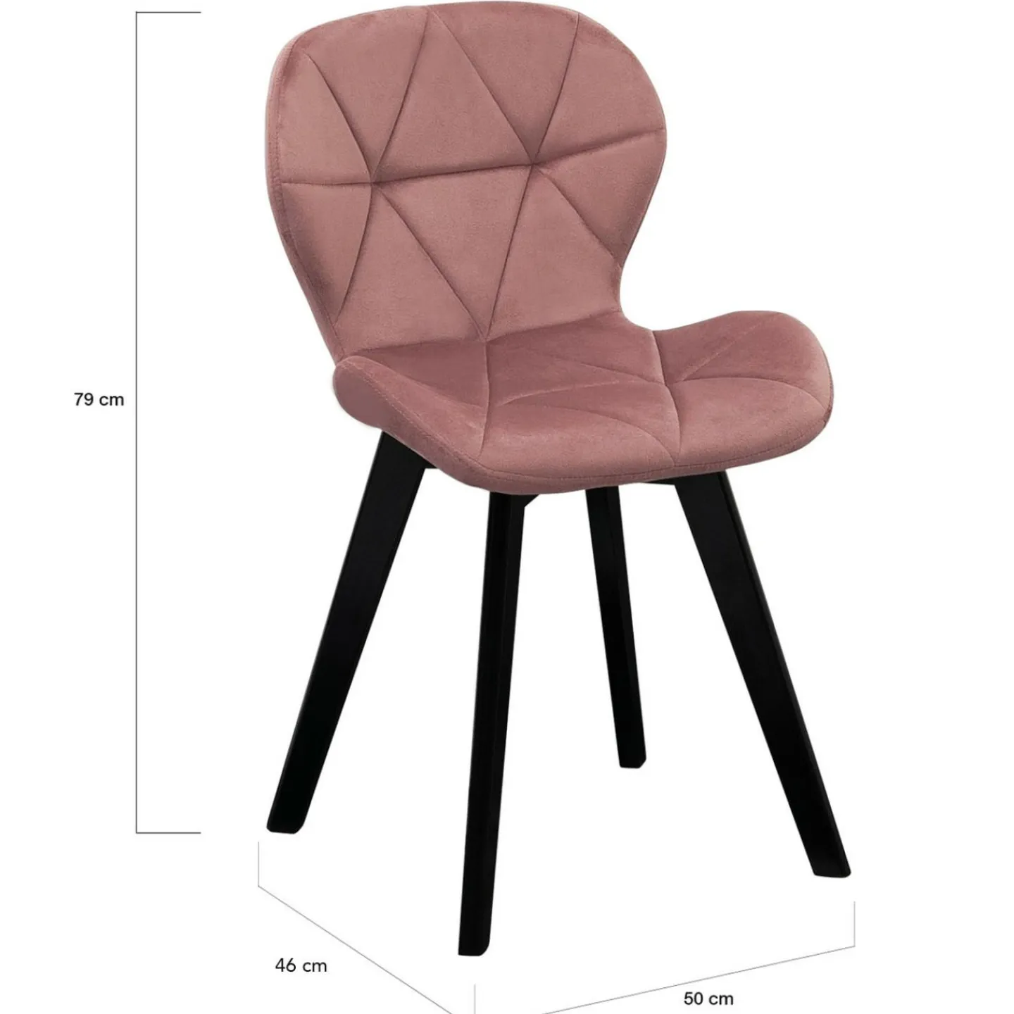 Chaises en velours pastel bleu, gris clair, gris foncé et rose*IDMarket Clearance