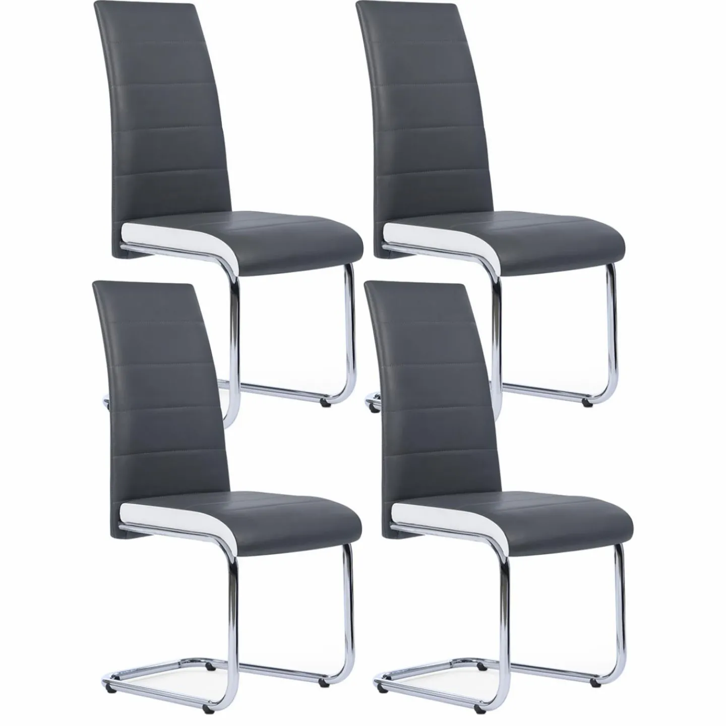 Chaises grises et blanches design pour salle à manger*IDMarket Discount