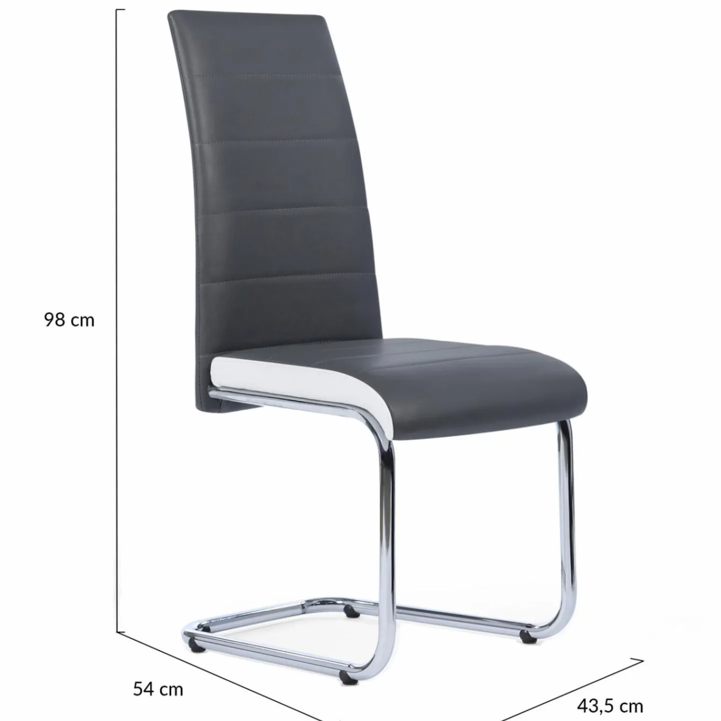 Chaises grises et blanches design pour salle à manger*IDMarket Discount