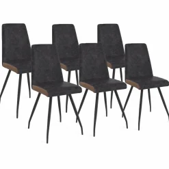 Chaises grises liseré marron pieds araignée pour salle à manger*IDMarket Clearance
