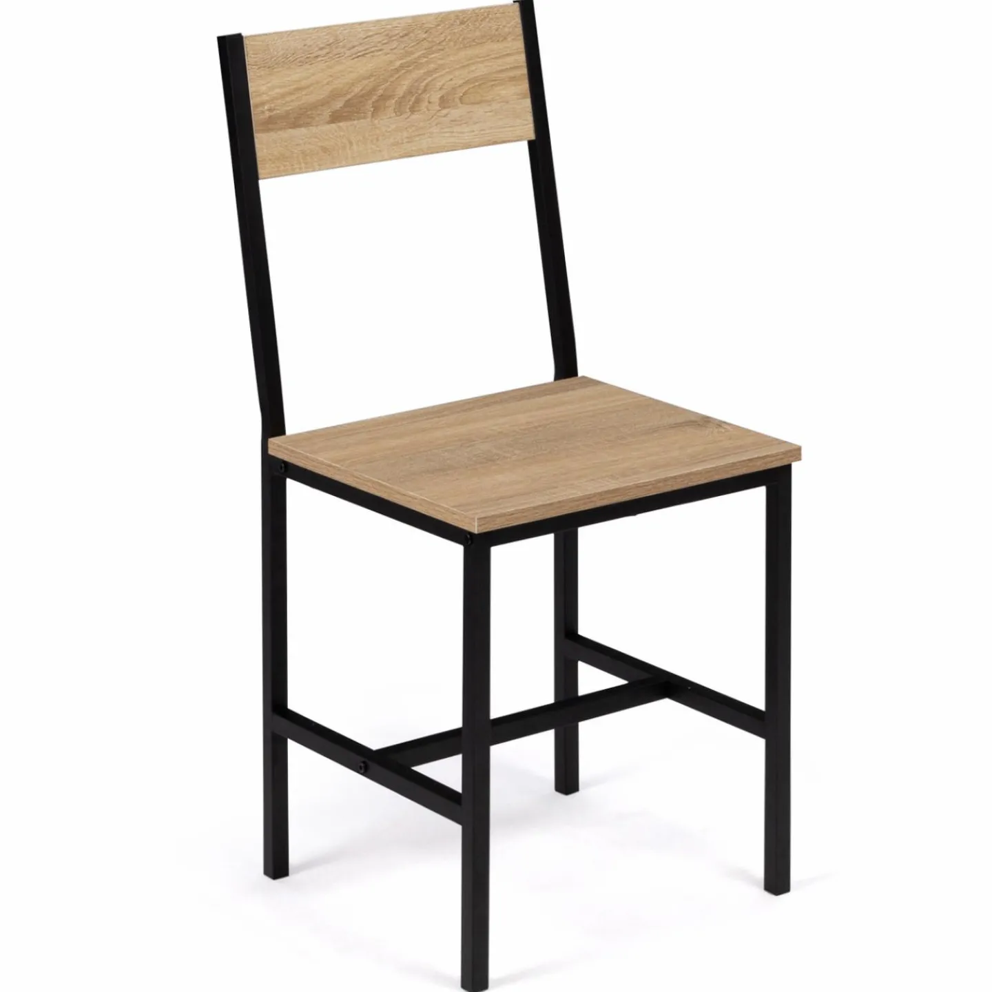 Chaises industrielles en métal noir et bois*IDMarket Outlet