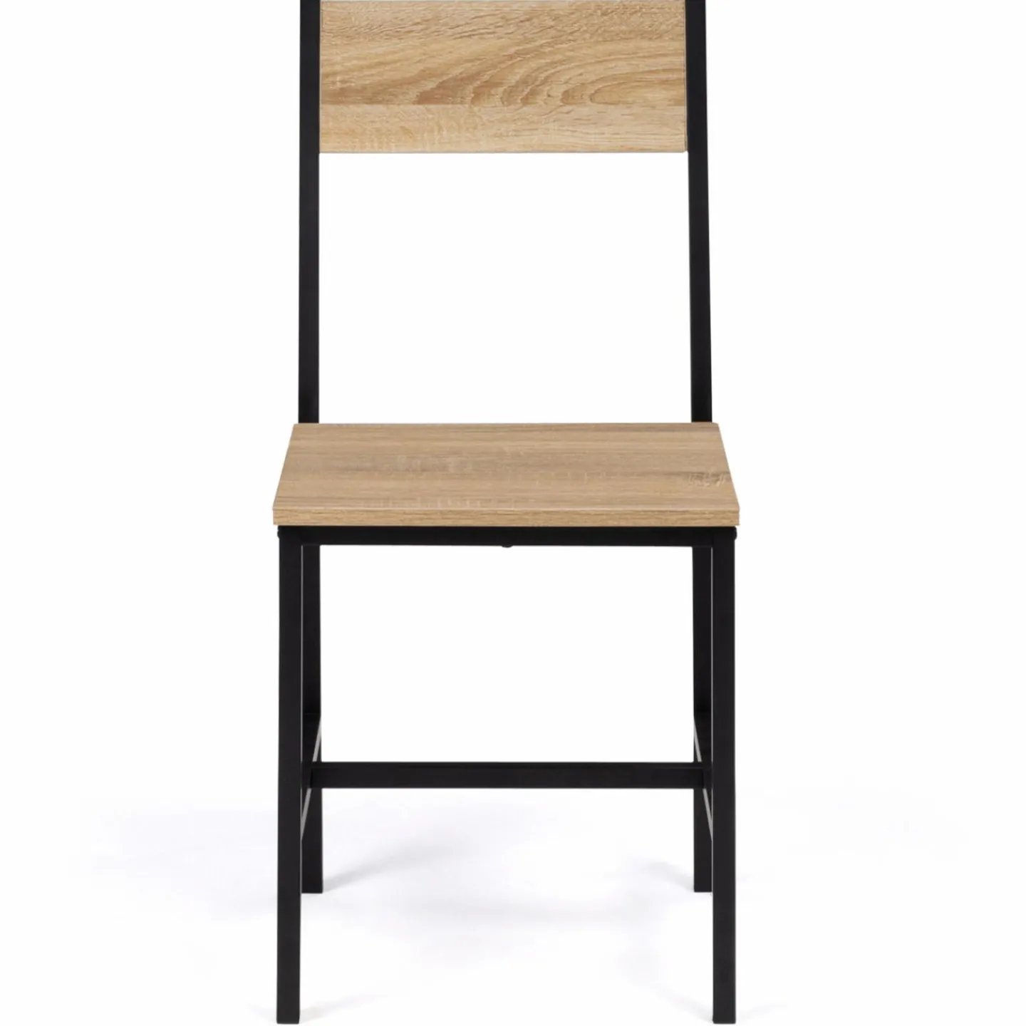 Chaises industrielles en métal noir et bois*IDMarket Outlet